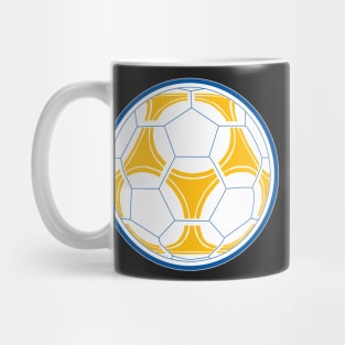 Gold & Blue Soccer Ball Mug